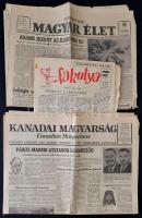 1964 3 db Emigráns újság: kanadai Magyar Élet, 1964. ápr. 18., Kanadai Magyarság 1964. ápr. 25., Fakutya. Tengerentúli kiadás. VI. évf. 3. sz. Szakadozott állapotban.