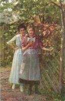 51 db RÉGI hölgyek motívumlap / 51 pre-1945 lady motive art postcards