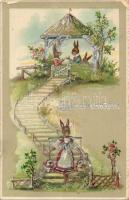 47 db RÉGI üdvözlőlap sok lithoval / 47 pre-1945 greeting art postcards with many litho postcards