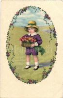 47 db RÉGI üdvözlőlap sok lithoval / 47 pre-1945 greeting art postcards with many litho postcards