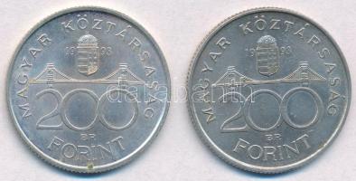 1993. 200Ft Ag "MNB" (2x) T:2