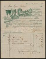 1898 Wien Polland lovas dolgok boltja díszes fejléces számla
