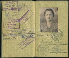 1939 Útlevél, benne a feleség képével is