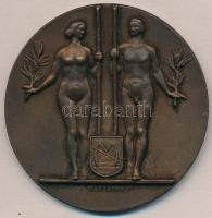 Magdányi Antal (1902-) 1957. Műegyetemi Athletikai és Football Club 1897-1957 bronzozott fém emlékérem (64,5mm) T:2