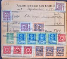 1922-1926 Forgalmi adó könyv több száz forgalmi adó bélyeggel