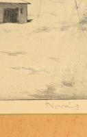 Novák Lajos (1927-1989): Tanya. Rézkarc, papír, jelzett, üvegezett keretben, 19x29 cm