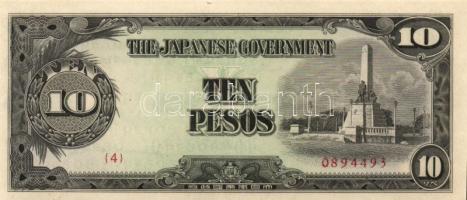 Fülöp-szigetek / japán megszállás 1942-43. 10P T:I + 100P T:I