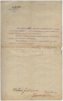 1871-1916 Vegyes okmány tétel (adásvételi szerződés, véghatározat, stb.), okmánybélyegekkel, 7 db
