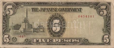 Fülöp-szigetek / japán megszállás 1943. 5P speciális USA ellenbélyegzővel T:II