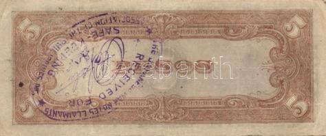 Fülöp-szigetek / japán megszállás 1943. 5P speciális USA ellenbélyegzővel T:II