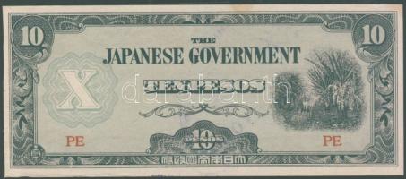 Fülöp-szigetek / japán megszállás 1943. 10P speciális USA ellenbélyegzővel T:I- folt