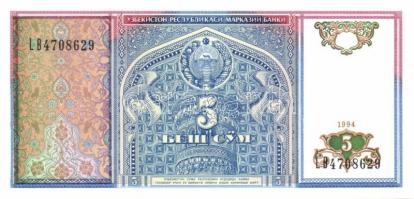 Üzbegisztán 1994. 1S, 3S, 5S, 10S, 25S, 50S T:I