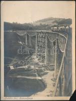 Kisszolyva (ma: Skotarske), vasúti völgyhíd, fotó, feliratozva, az egyik sarka sérült, 11,5×8,5 cm