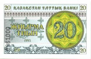 Kazahsztán 1993. 1Ty, 2Ty, 5Ty, 10Ty, 20Ty + 1T  T:I