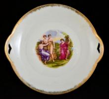 XX. sz. eleje: MCP csehszlovák porcleán süteményes készlet .Aranyozott, matricás. Kopásokkal