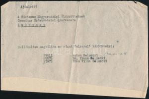 cca 1945 A Nácizmus Magyarországi Üldözötteinek Országos Érdekvédelmi Szervezete által kiadott tájék...