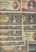 179db magyar bankjegy korona és pengő időszak, néhány külföldivel T:II(többsége),III