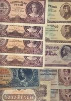 179db magyar bankjegy korona és pengő időszak, néhány külföldivel T:II(többsége),III