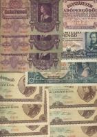 179db magyar bankjegy korona és pengő időszak, néhány külföldivel T:II(többsége),III