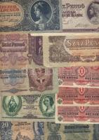 179db magyar bankjegy korona és pengő időszak, néhány külföldivel T:II(többsége),III