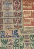 179db magyar bankjegy korona és pengő időszak, néhány külföldivel T:II(többsége),III