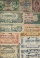 179db magyar bankjegy korona és pengő időszak, néhány külföldivel T:II(többsége),III