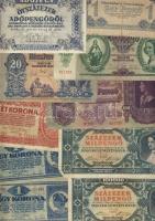 179db magyar bankjegy korona és pengő időszak, néhány külföldivel T:II(többsége),III