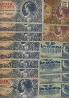 179db magyar bankjegy korona és pengő időszak, néhány külföldivel T:II(többsége),III