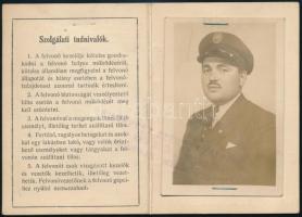 1943 Budapest Székesfőváros V. Ker. elöljárója által kiállított fényképes igazolvány felvonókezelő r...