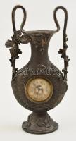 Szecessziós ón díszváza beépített ébresztős órával. (nem működik) 29 cm / Art nouveau tin vase