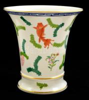 Herendi Poisson váza, kézzel festett, jelzett, nagyon apró kopásnyomokkal, d: 15,5 cm, m: 15,5 cm