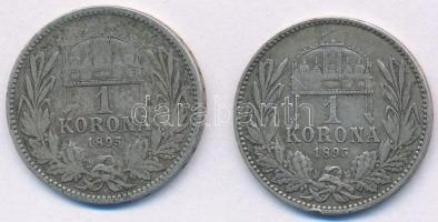1895KB 1K Ag "Ferenc József" (2x) T:2- 
Adamo K5