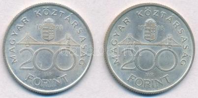 1993. 200Ft Ag "MNB" (2x) T:2