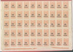 1946.100AP-s okmánybélyeg, pénz helyett is használták, teljes 100-as ívben