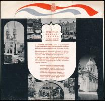 1941-1942 "Független Horvátország" kihajtható prospektus, szakadással