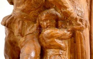 Kisfaludy Strobl Zsigmond (1884-1975). Trianon szoborcsoport alakjai. Mázas kerámia, kopott, jelzett...