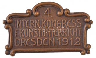 Német Birodalom 1912. 4. INTERN. KONGRESS F. KUNSTUNTERRICHT DRESDEN 1912 (4. Nemzetközi Művészeti Oktatás Konferencia, Drezda 1912.) Br jelvény (25x42,5mm) T:1-