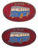 ~1946-1968. FAÜ (Fővárosi Autóbusz Üzem) részben festett illetve zománcozott sapkajelvény (2x) T:2
