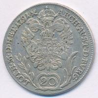 1791B 20kr Ag "II. Lipót" (6,55g) T:2,2-
Hungary 1791B 20 Kreuzer Ag "Leopold II&quo...