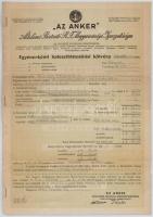 Budapest 1941. "Az ANKER Általános Biztosító R.T. Magyarországi Igazgatósága" egyénenkénit...