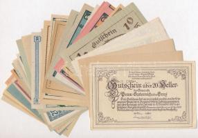 Ausztria 1920-1921. 30db-os papír szükségpénz tétel T:I,I- Austria 1920-1921. 30pcs of paper necessi...