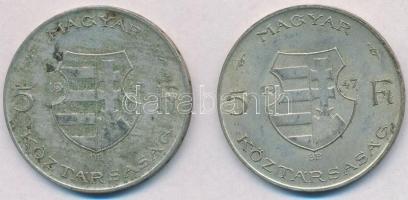 1947. 5Ft Ag "Kossuth" (2x) T:2-,3 patina