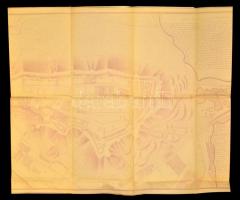 cca 1950 Budavár térkép és helyszínrajz nagyméretű másolata. . 150x64 cm