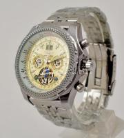 Breitling automata férfi karóra, igényes gyűjtői replika, acél tokkal, acél szíjjal, új, nem hordott állapotban d:5,5 cm / New replica watch
