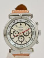 Breitling nagyméretű automata férfi karóra replika, acél tokkal, bőr szíjjal, új, nem hordott állapo...