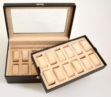 24 férőhelyes igényes nagyméretű óratartó láda gyűjtőknek. 23x38 cm