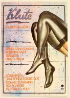 1983 Andor András (1952-): Klute (A telefon-görl) amerikai film plakát, főszerepben: Jane Fonda, Donald Sutherland, Roy Scheider, hajtásnyommal, 56x40 cm