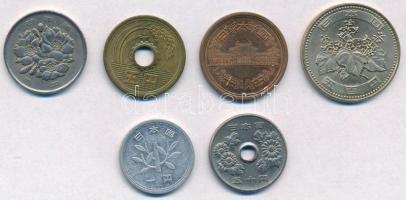 Japán ~1970-2000. 1-500Y (6xklf) T:2,2- Japan ~1970-2000. 1 Yen - 500 Yen (6xdiff) C:XF,VF