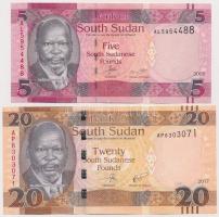 Dél-Szudán 2015. 5Ł + 2017. 20Ł T:I South Sudan 2015. 5 Pounds + 2017. 20 Pounds C:UNC