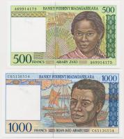 Madagaszkár 1994. 500Fr + 1000Fr T:I Madagascar 1994. 500 Francs + 1000 Francs C:UNC